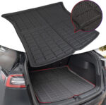 Black TPE 3D Molded Rear Large Trunk Mat for Tesla 20-24 Model Y 5 Seats - Image 2