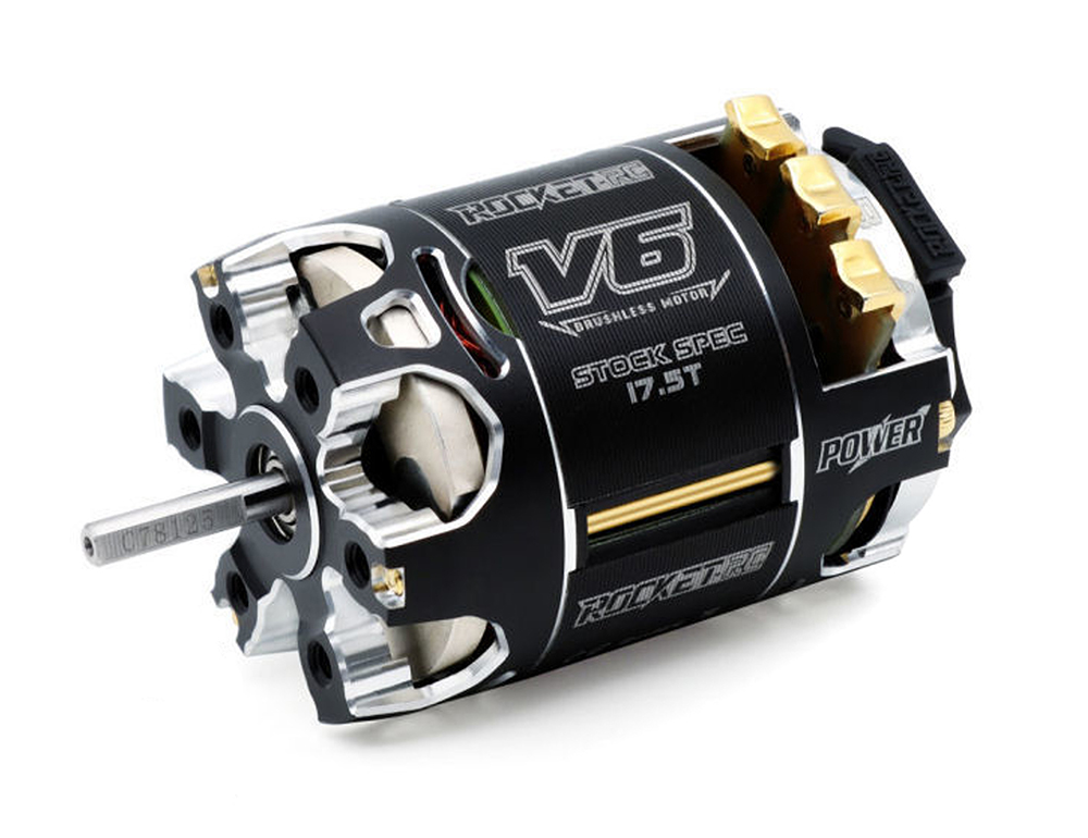 C33553 Rocket-RC V6 Stock SPEC 17.5T Sensored Brushless Motor - Image 1