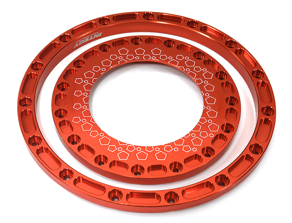 C33574RED Alloy Beadlock Rings Inside & Outside (1) for Losi 1/6 Super Baja Rey 2.0 - Image 1
