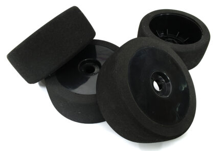 Mounted 44mm Wide 110mm OD Foam Tires with 17mm Hex for On-Road, Black