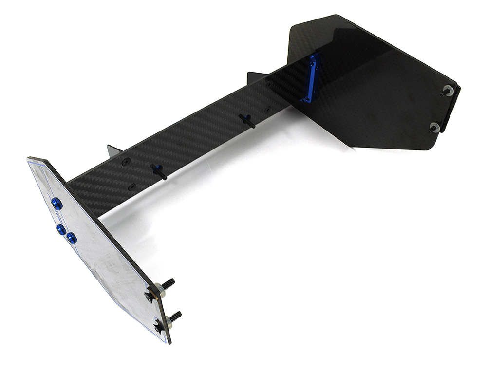 C33589BLUE Carbon Fiber Rear Aero Wing Kit for Arrma 1/7 Limitless ARA320525 ARA320526 - Image 1