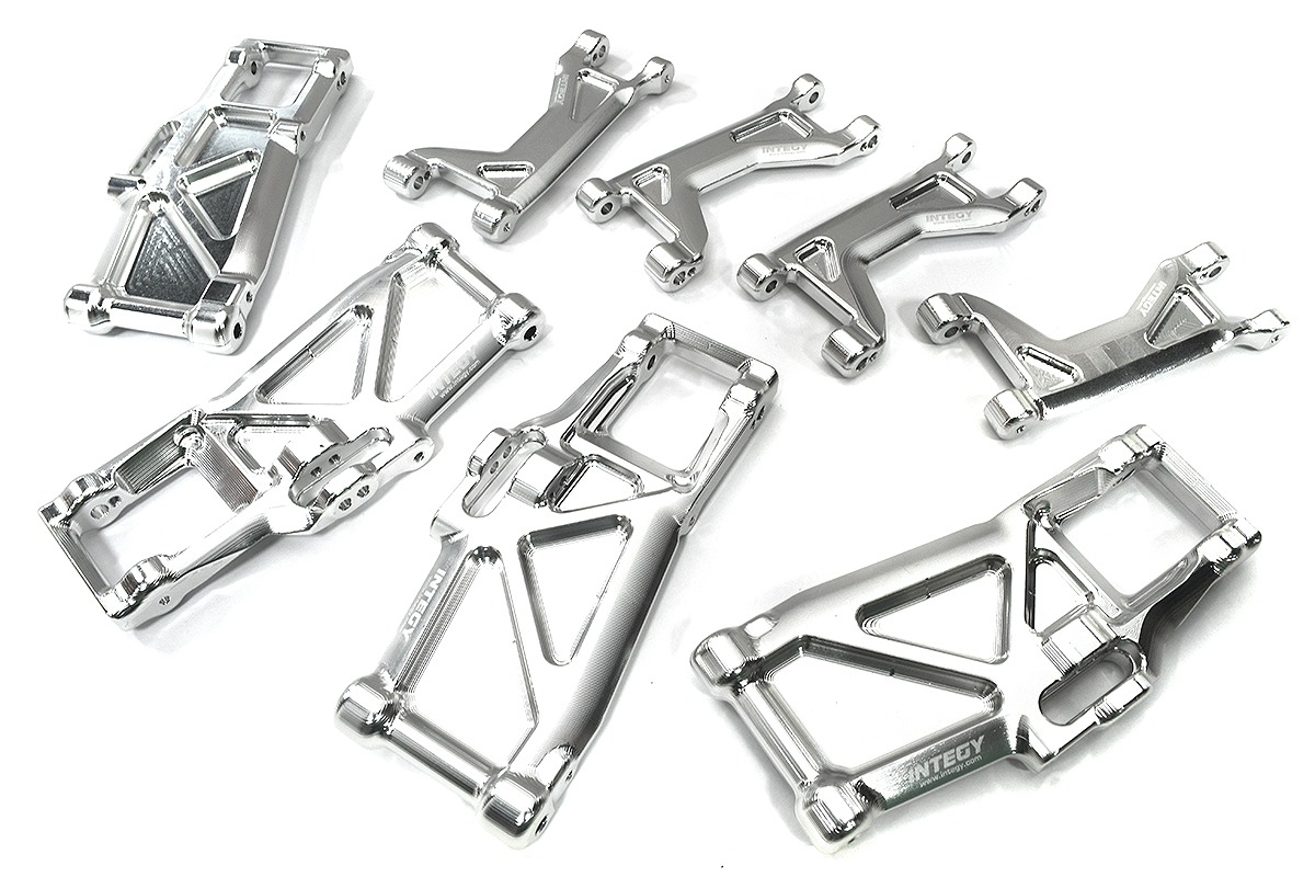 C33591SILVER Billet Machined Suspension Kit for Traxxas 1/10 Maxx 4S Truck - Image 1