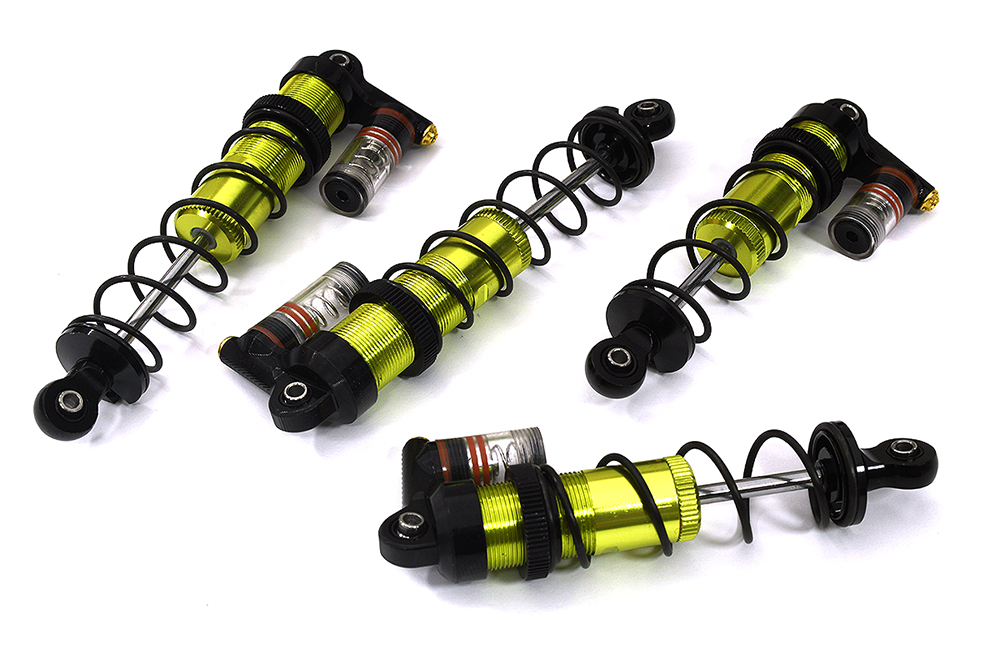 C33592GREEN Billet Machined Piggyback Shocks (4) for Arrma 1/10 Vorteks 4X4 3S BLX ARA330722 - Image 1