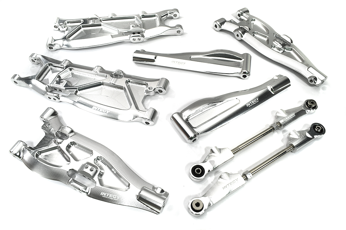 C33595SILVER Machined Suspension Conversion Kit for Arrma 1/8 Kraton 6S BLX Require ARAC8070 - Image 1