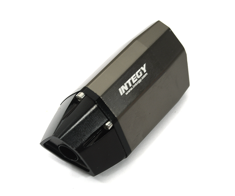 C33596GREY Realistic Exhaust Pipe for Losi 1/4 Promoto-MX Motorcycle - Image 1