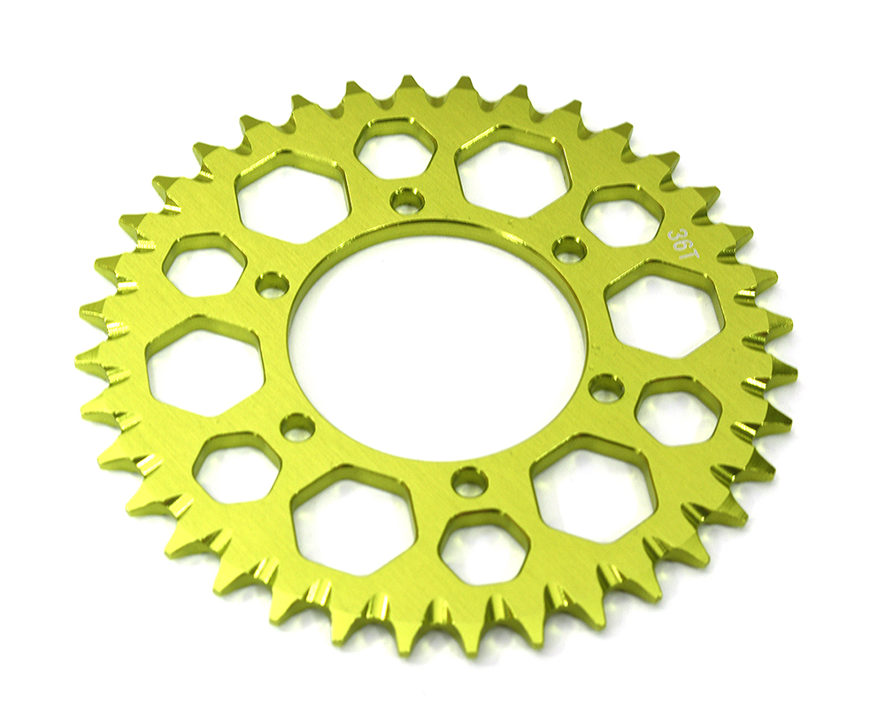 C33597GREEN Billet Machined 36T Hub Chain Sprocket for Losi 1/4 Promoto-MX Motorcycle - Image 1