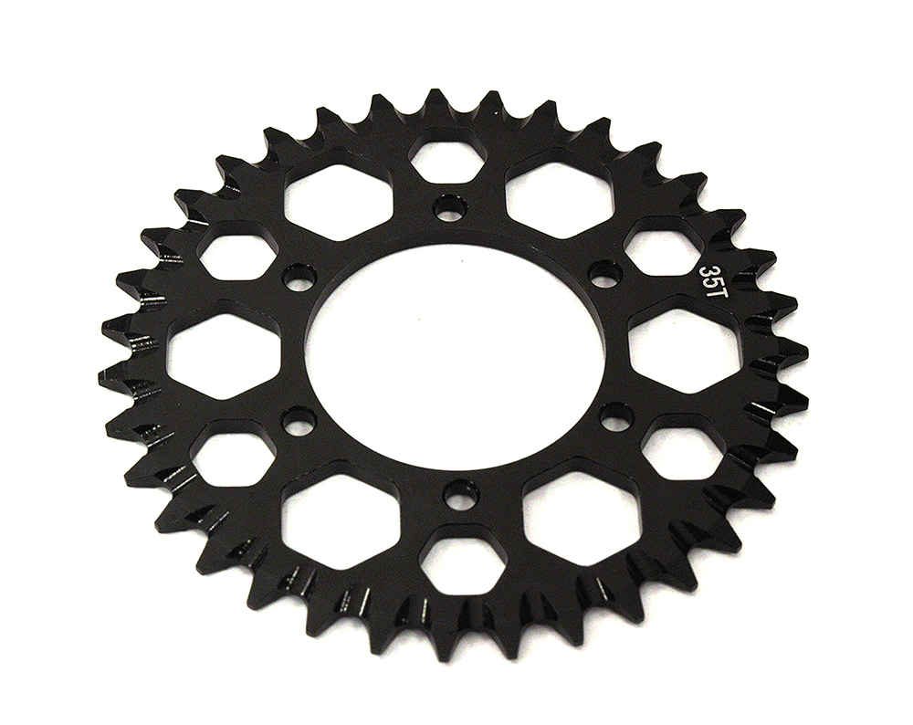 C33598BLACK Billet Machined 35T Hub Chain Sprocket for Losi 1/4 Promoto-MX Motorcycle - Image 1