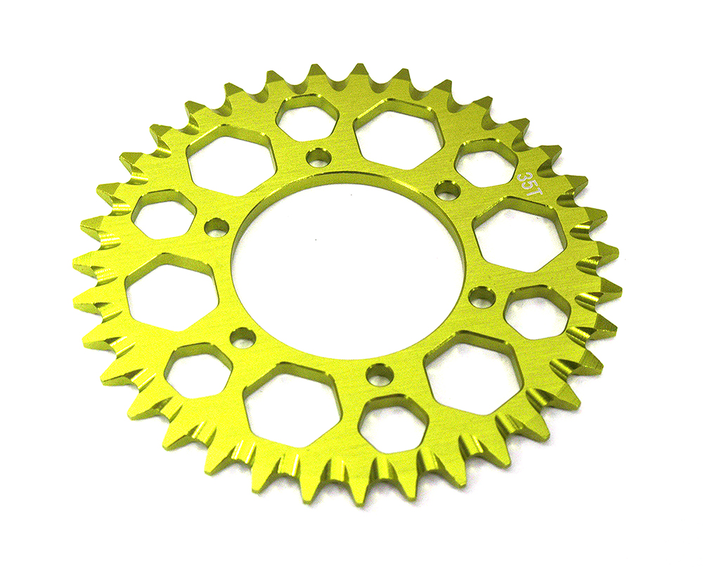 C33598GREEN Billet Machined 35T Hub Chain Sprocket for Losi 1/4 Promoto-MX Motorcycle - Image 1