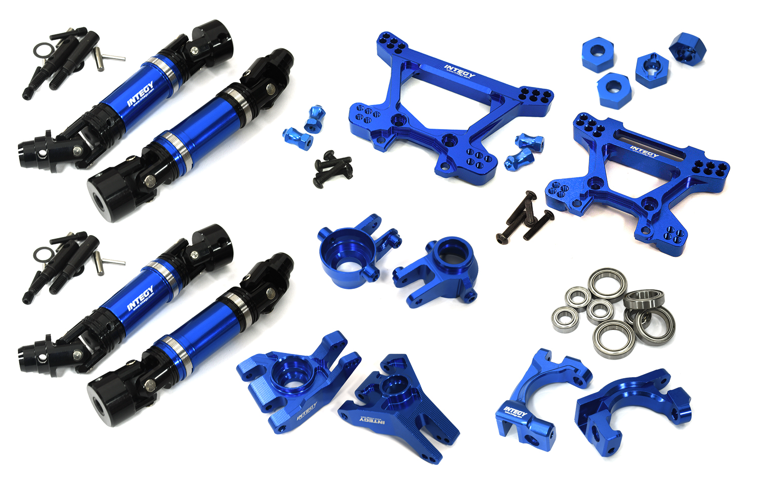 C33601BLUE VXHD Billet Machined Conversion Kit for Traxxas 1/10 Hoss 4X4 & Rustler 4X4 - Image 1