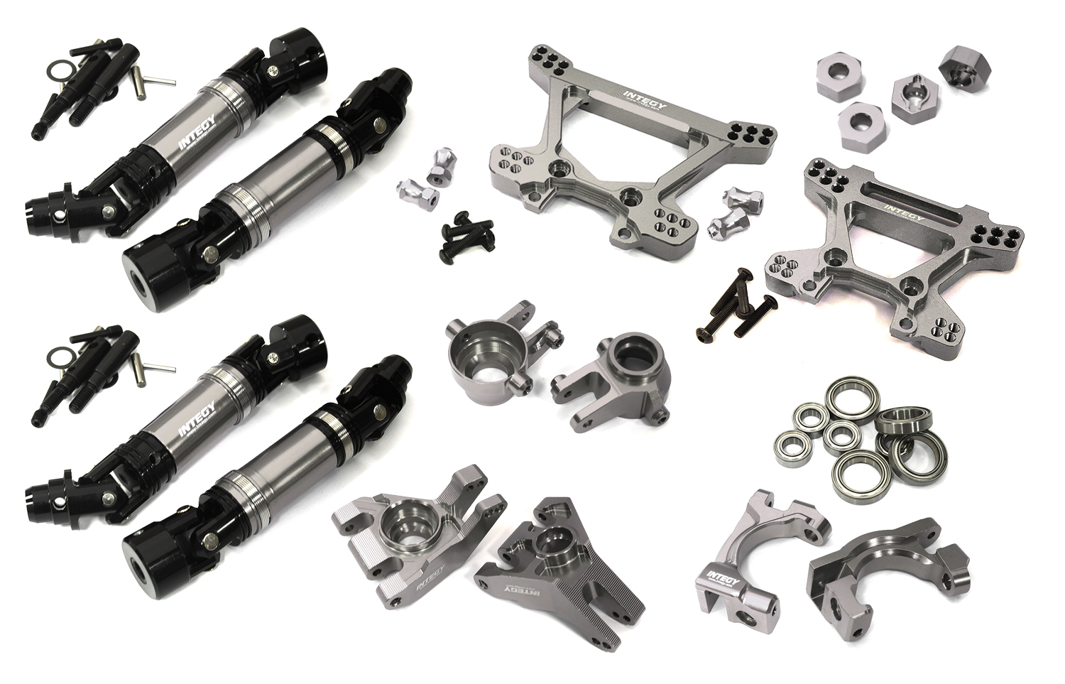 C33601GREY VXHD Billet Machined Conversion Kit for Traxxas 1/10 Hoss 4X4 & Rustler 4X4 - Image 1