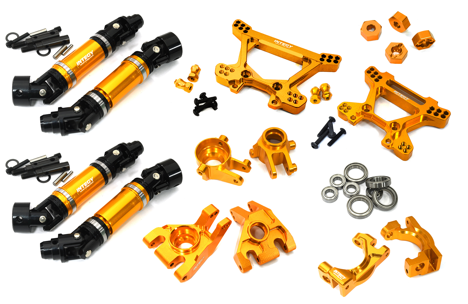 C33601ORANGE VXHD Billet Machined Conversion Kit for Traxxas 1/10 Hoss 4X4 & Rustler 4X4 - Image 1
