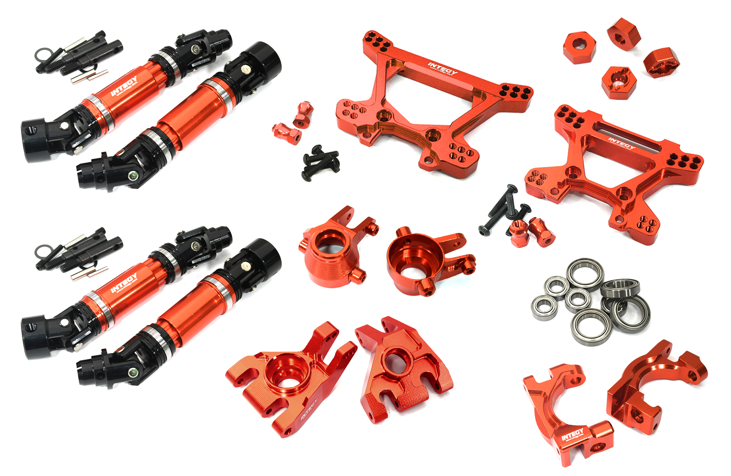 C33601RED VXHD Billet Machined Conversion Kit for Traxxas 1/10 Hoss 4X4 & Rustler 4X4 - Image 1