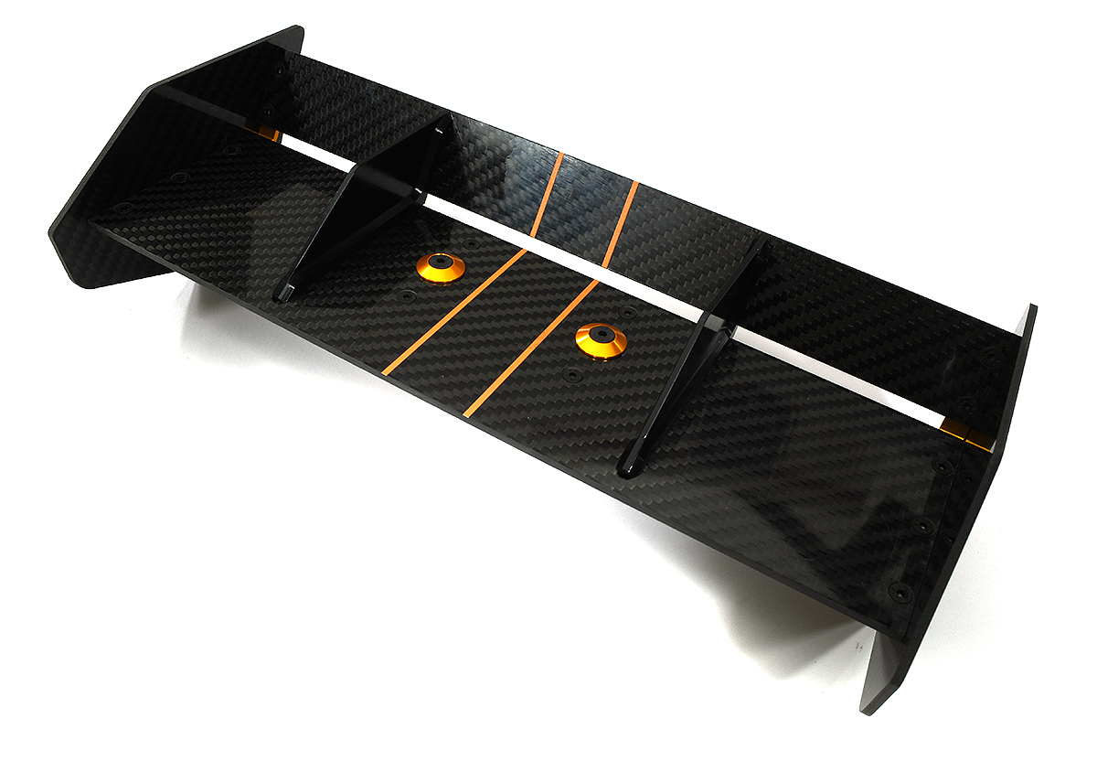 C33606ORANGE Carbon Fiber Rear Aero Wing Kit for Arrma 1/5 Kraton 4X4 8S BLX ARA320492 - Image 1