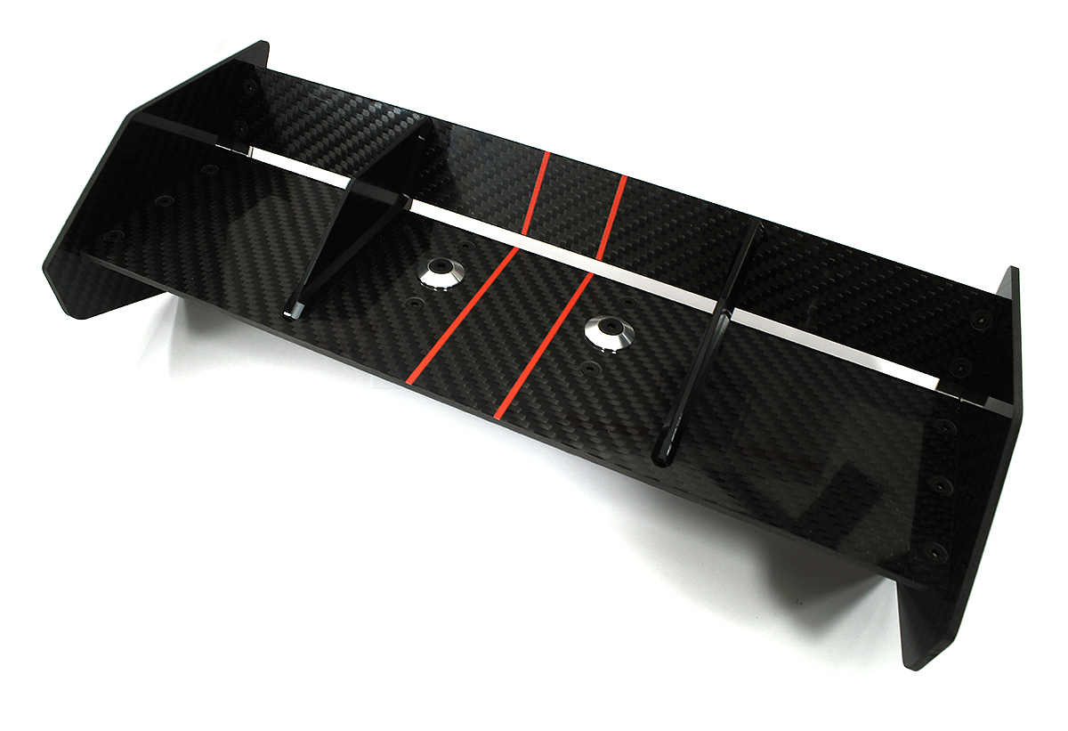 C33606SILVER Carbon Fiber Rear Aero Wing Kit for Arrma 1/5 Kraton 4X4 8S BLX ARA320492 - Image 1