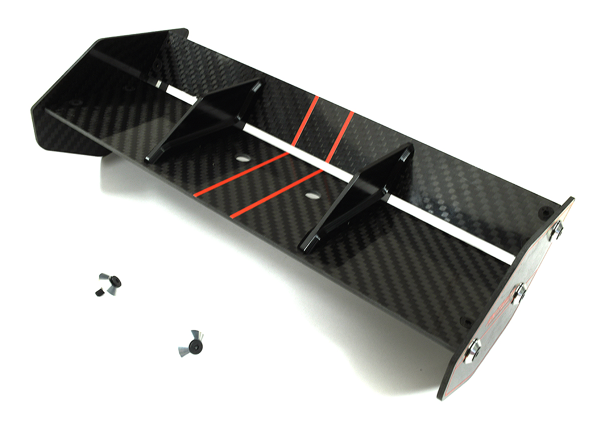 C33607SILVER Carbon Fiber Rear Aero Wing Kit for Arrma 1/8 Kraton 6S BLX AR480002 - Image 1