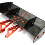 Carbon Fiber Rear Aero Wing Kit for Traxxas 1/8 Sledge 4WD 9517 9518