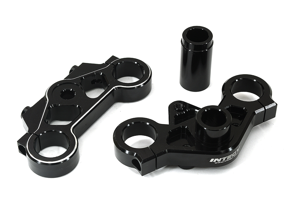C33610BLACK Billet Machined Triple Clamp Set for Losi 1/4 Promoto-MX Motorcycle - Image 1