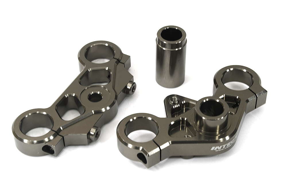 C33610GREY Billet Machined Triple Clamp Set for Losi 1/4 Promoto-MX Motorcycle - Image 1