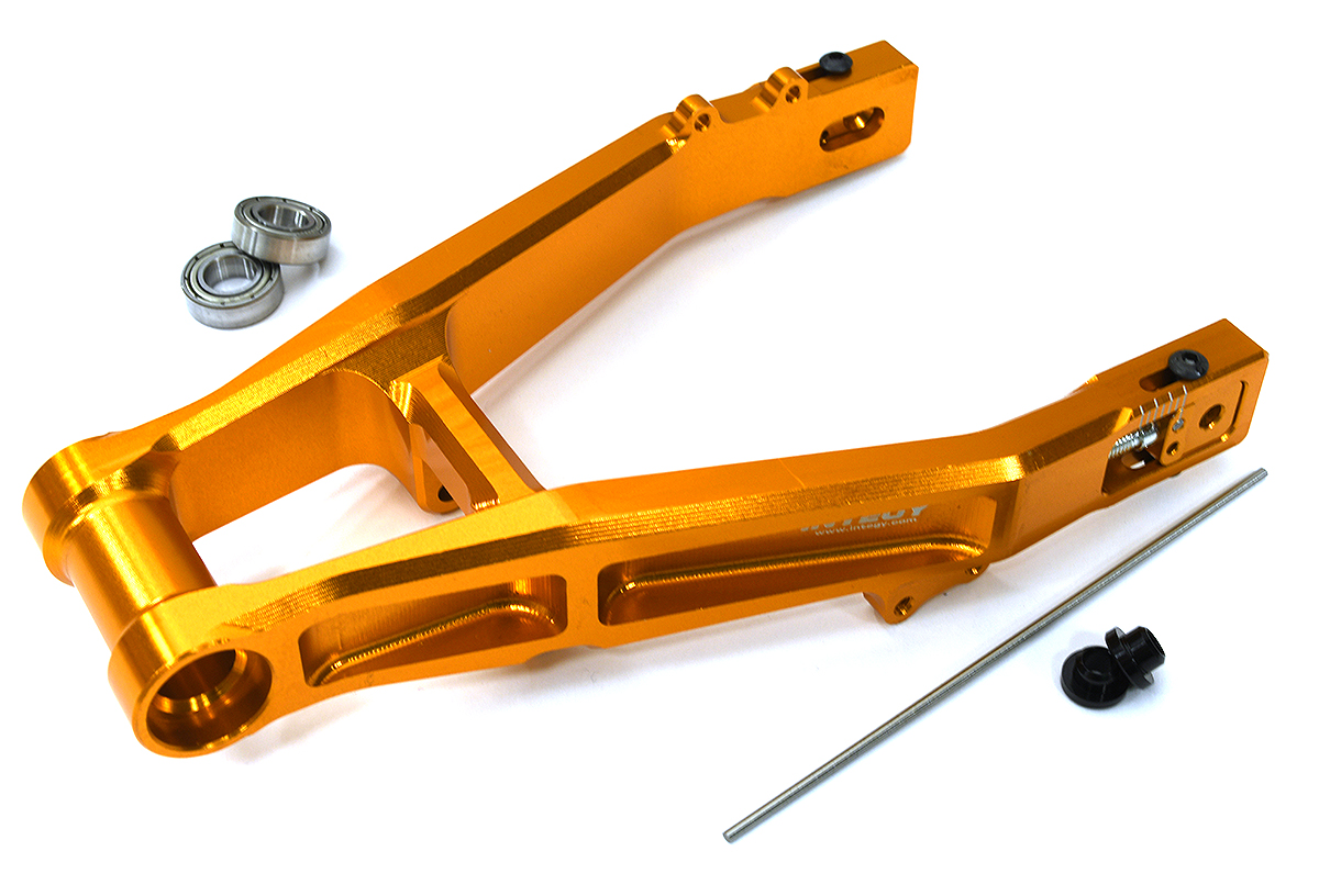 C33612ORANGE Billet Machined Rear Swing Arm for Losi 1/4 Promoto-MX Motorcycle - Image 1
