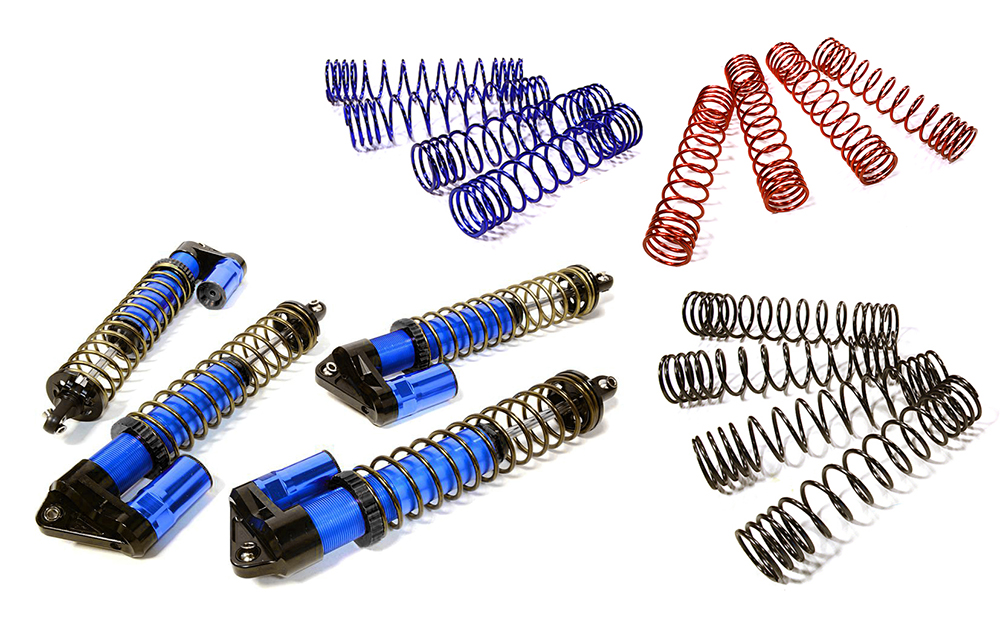 C33623BLUE Performance Piggyback Shock Kit (4) for Traxxas X-Maxx w/ WideMaxx - Image 1