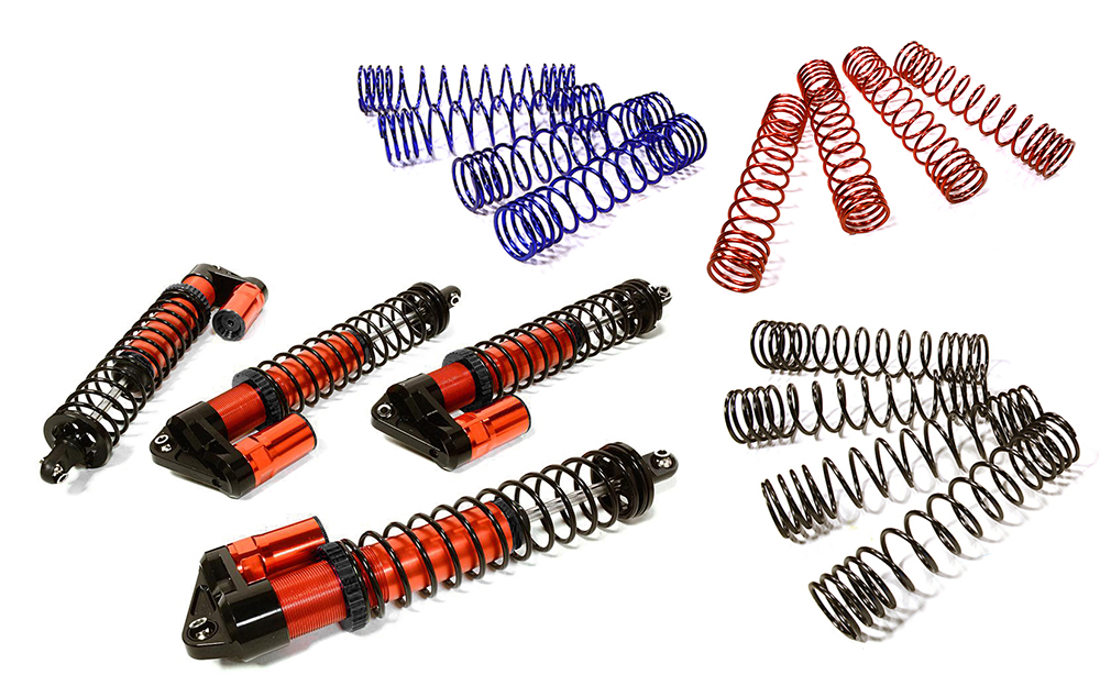 C33623RED Performance Piggyback Shock Kit (4) for Traxxas X-Maxx w/ WideMaxx - Image 1