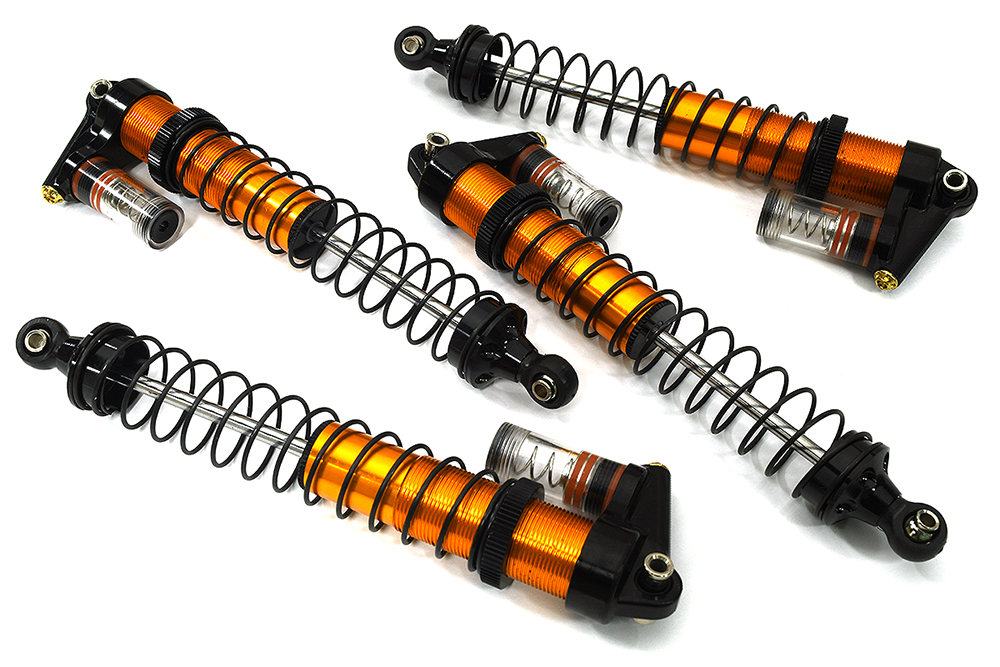 C33624ORANGE Billet Machined Piggyback Shock Set for Losi 1/8 LMT 1.0 4WD Monster Truck - Image 1