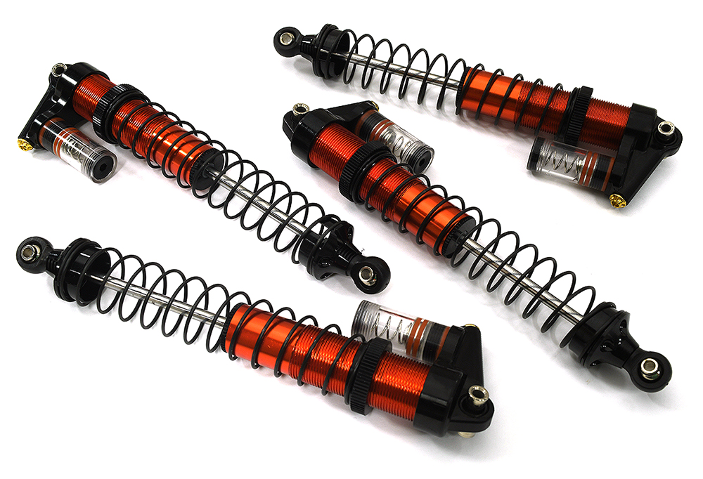 C33624RED Billet Machined Piggyback Shock Set for Losi 1/8 LMT 1.0 4WD Monster Truck - Image 1