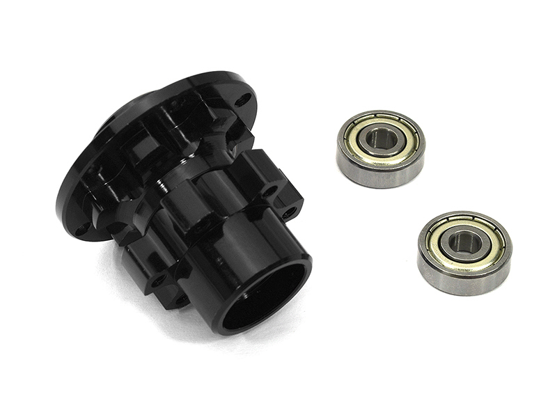 C33627BLACK Front Wheel Hub w/ 5X16mm Bearings for Losi 1/4 Promoto-MX Motorcycle - Image 1