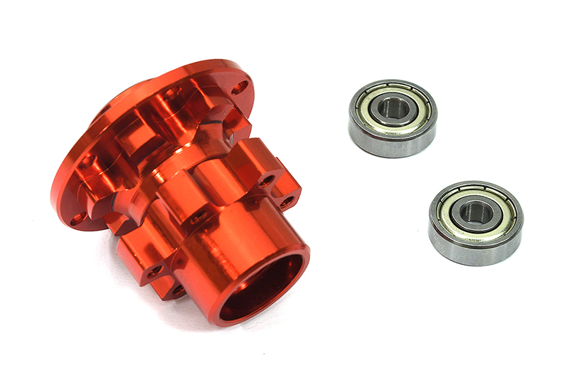 C33627RED Front Wheel Hub w/ 5X16mm Bearings for Losi 1/4 Promoto-MX Motorcycle - Image 1