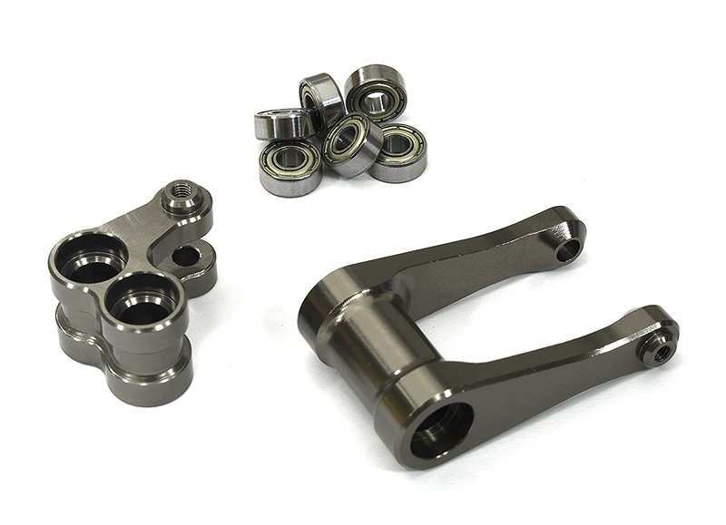 C33628GREY Knuckle & Pull Rod w/ 4X10mm Bearings for Losi 1/4 Promoto-MX Motorcycle - Image 1
