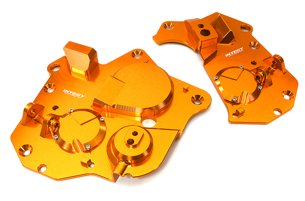 C33637ORANGE Billet Machined Chassis Side Cover Set for Losi 1/4 Promoto-MX Motorcycle - Image 1