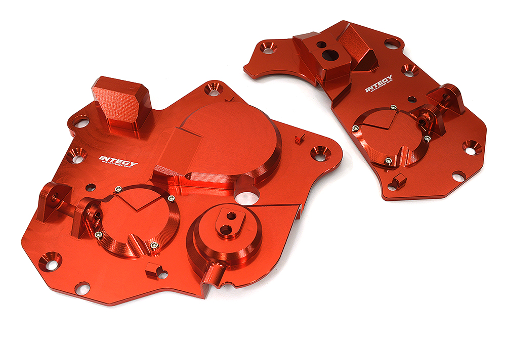 C33637RED Billet Machined Chassis Side Cover Set for Losi 1/4 Promoto-MX Motorcycle - Image 1