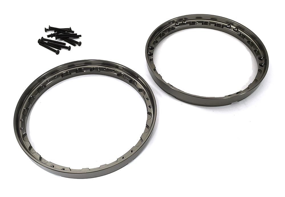 C33644GREY Beadlock Rear Wheel Reinforcement Ring Set for Losi 1/4 Promoto-MX Motorcycle - Image 1