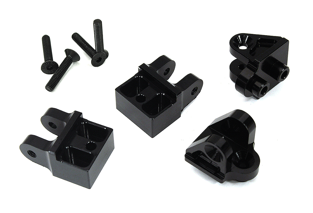 C33645BLACK Billet Machined Rear Trackrod Mounts (4) for Losi 1/10 Baja Rey LOS234008 - Image 1