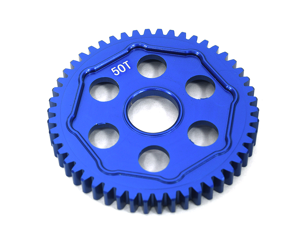 C33647BLUE Machined 50T Hard Anodized Transmission Gear for Losi 1/4 Promoto-MX Motorcycle - Image 1