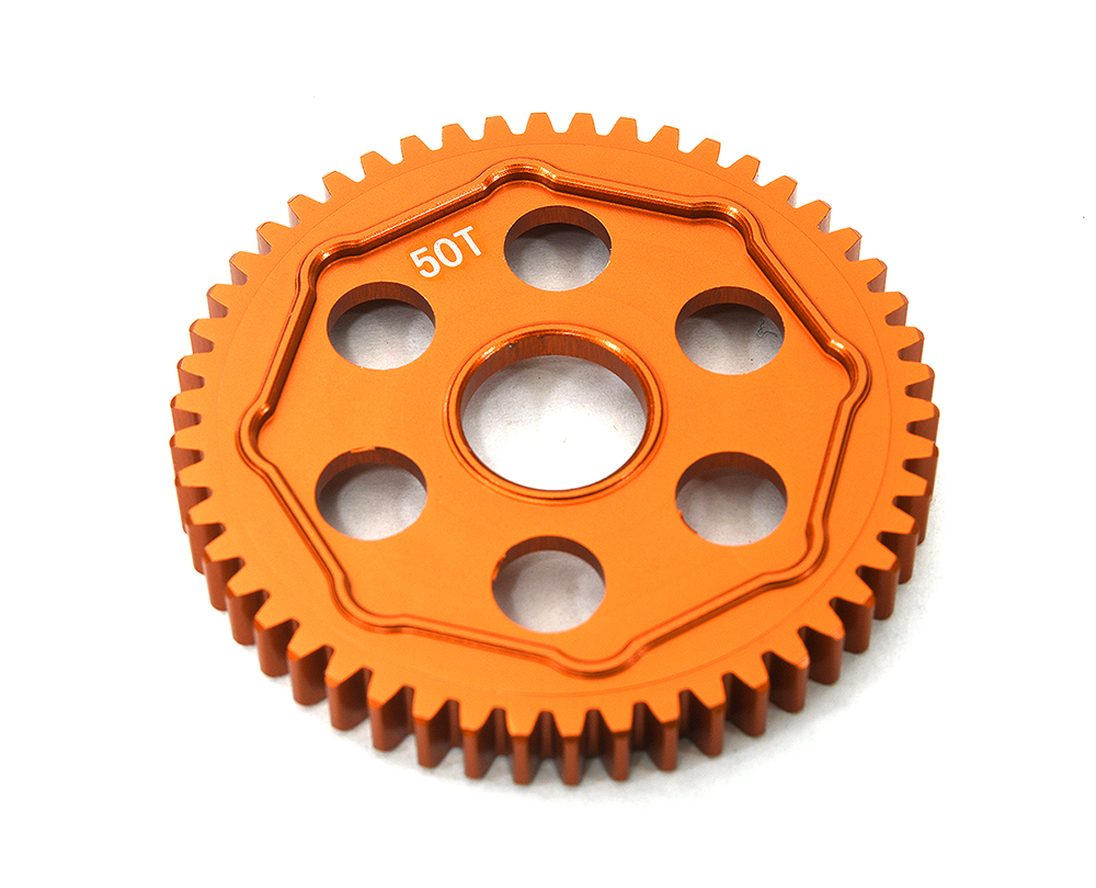 C33647ORANGE Machined 50T Hard Anodized Transmission Gear for Losi 1/4 Promoto-MX Motorcycle - Image 1