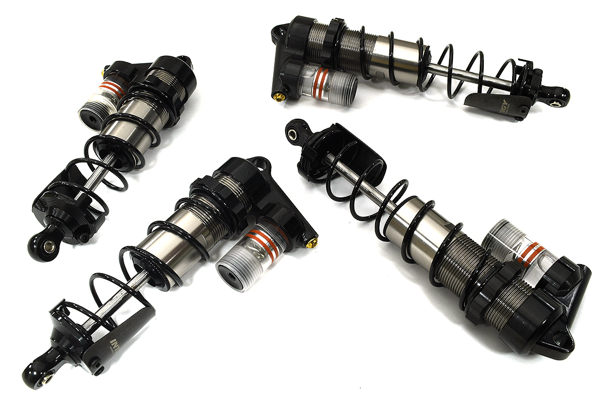 C33652GREY Piggyback Shock (4) Set for Arrma 1/10 Kraton 4X4 4S V2 BLX ARA330720 ARA330721 - Image 1