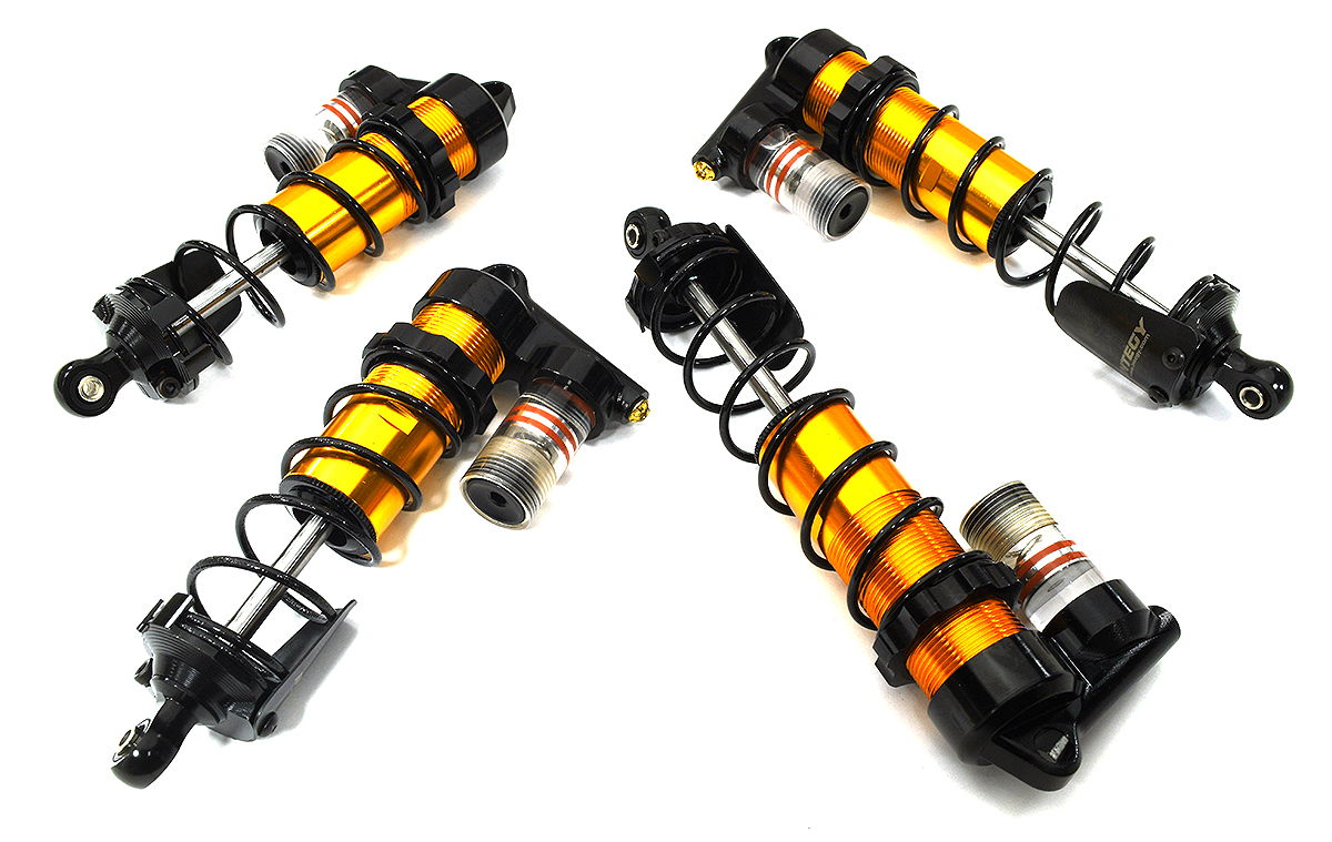 C33652ORANGE Piggyback Shock (4) Set for Arrma 1/10 Kraton 4X4 4S V2 BLX ARA330720 ARA330721 - Image 1