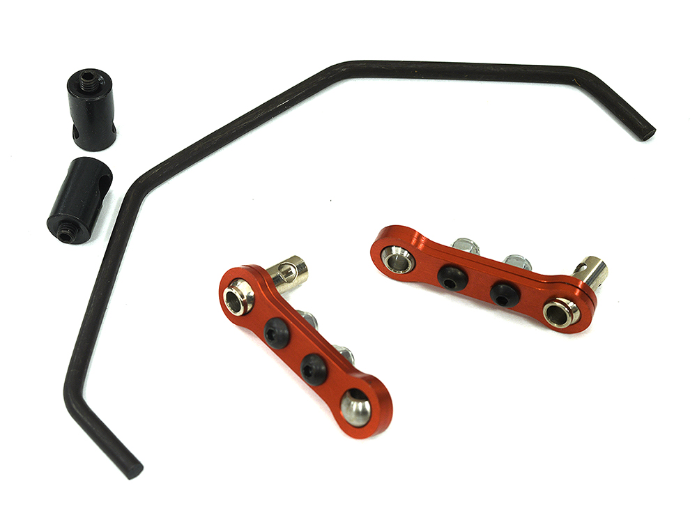 C33659RED Machined Front Sway Bar Set for Arrma 1/7 Limitless All-Road Speed Bash AR330200 - Image 1
