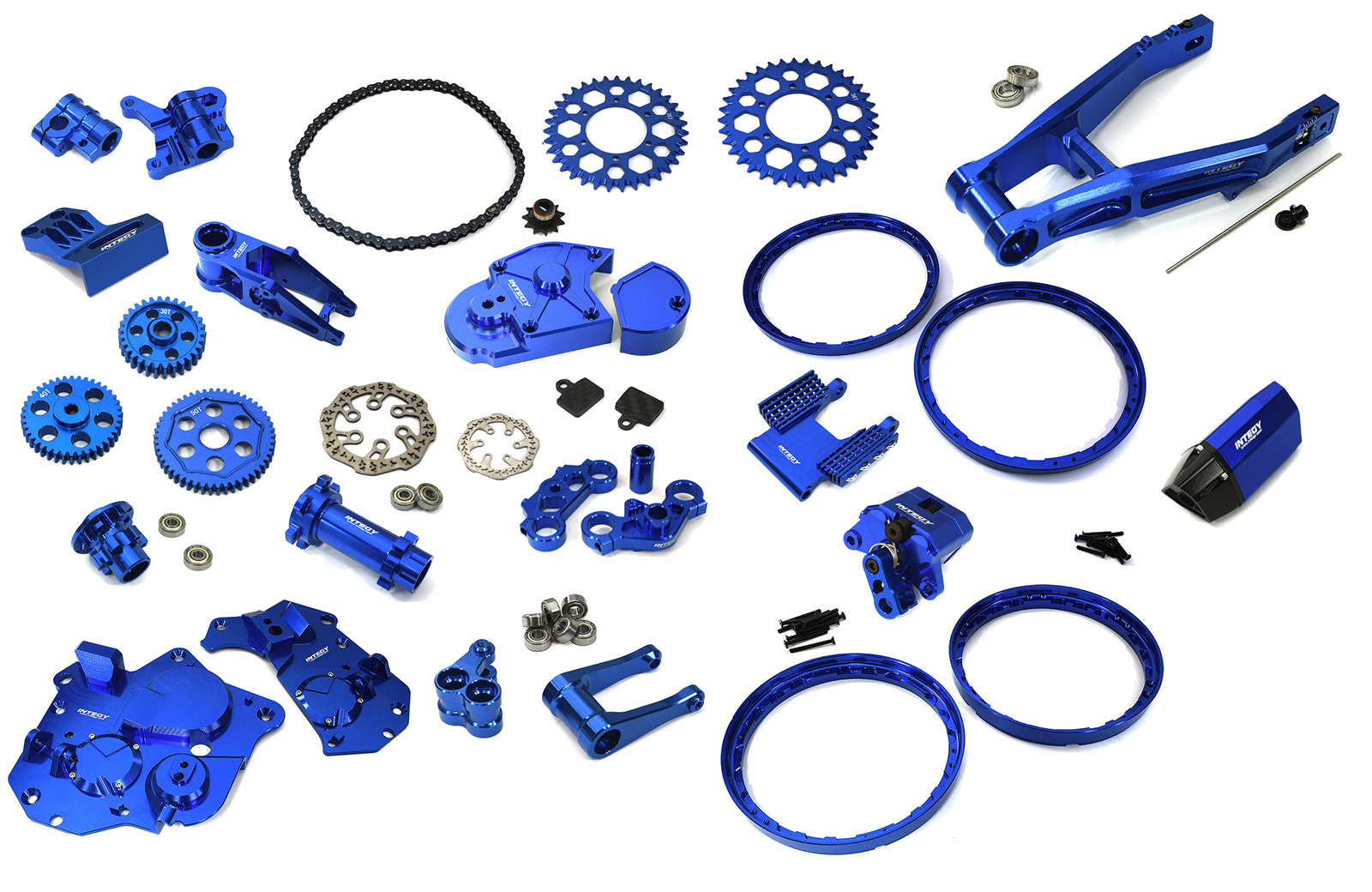 C33674BLUE Billet Machined Alloy Conversion Kit Combo A for Losi 1/4 Promoto-MX Motorcycle - Image 1