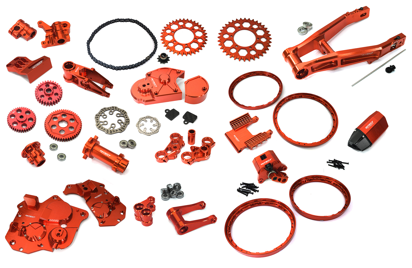 C33674RED Billet Machined Alloy Conversion Kit Combo A for Losi 1/4 Promoto-MX Motorcycle - Image 1