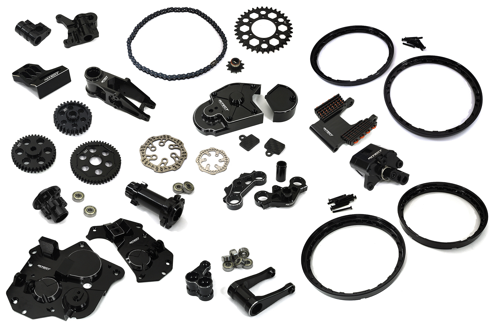 C33675BLACK Billet Machined Alloy Conversion Kit Combo B for Losi 1/4 Promoto-MX Motorcycle - Image 1