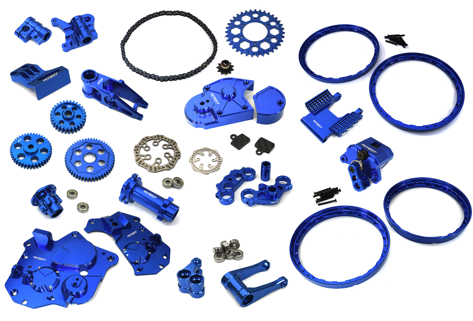 C33675BLUE Billet Machined Alloy Conversion Kit Combo B for Losi 1/4 Promoto-MX Motorcycle - Image 1