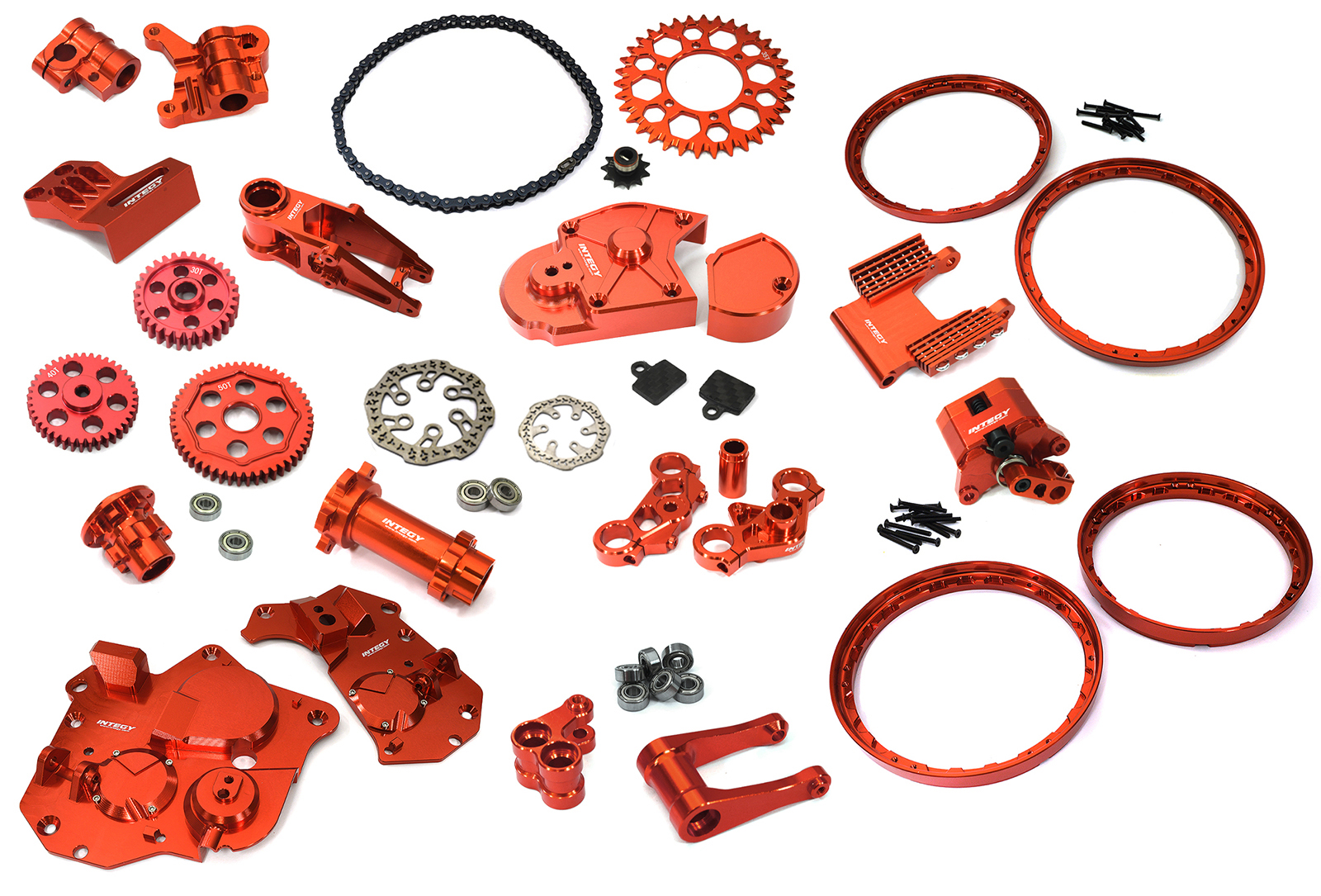 C33675RED Billet Machined Alloy Conversion Kit Combo B for Losi 1/4 Promoto-MX Motorcycle - Image 1