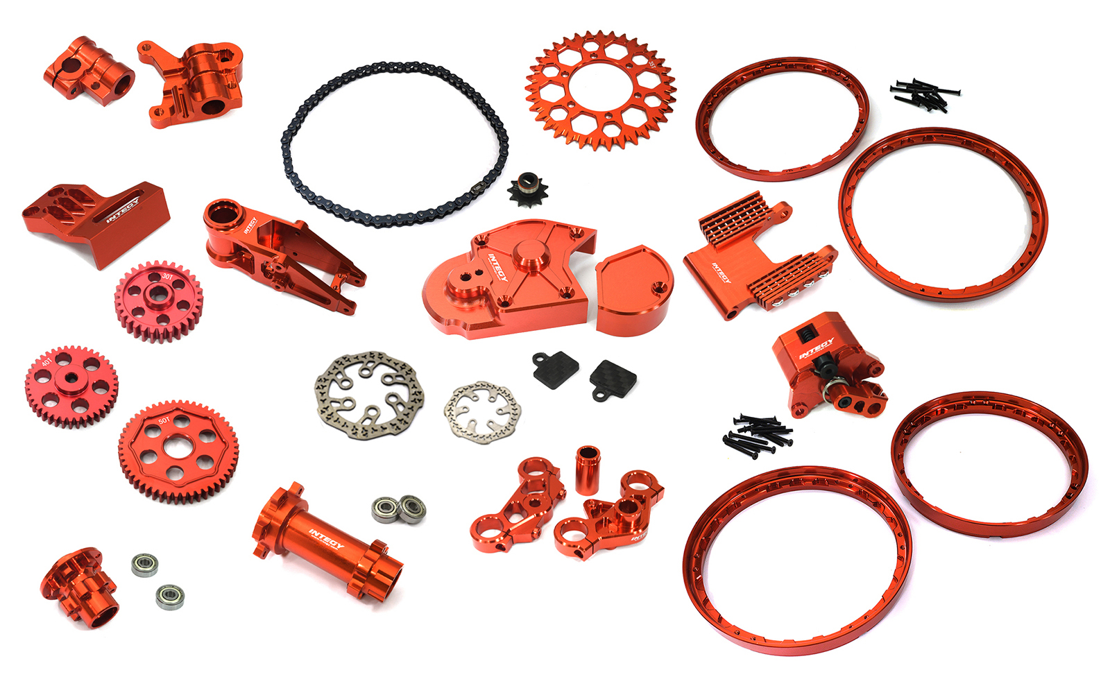 C33676RED Billet Machined Alloy Conversion Kit Combo C for Losi 1/4 Promoto-MX Motorcycle - Image 1