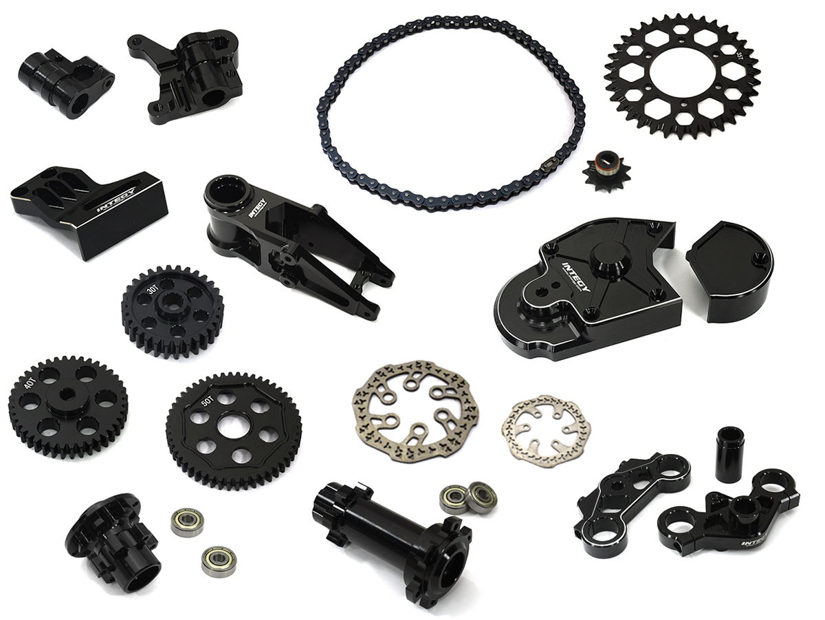 C33677BLACK Billet Machined Alloy Conversion Kit Combo D for Losi 1/4 Promoto-MX Motorcycle - Image 1