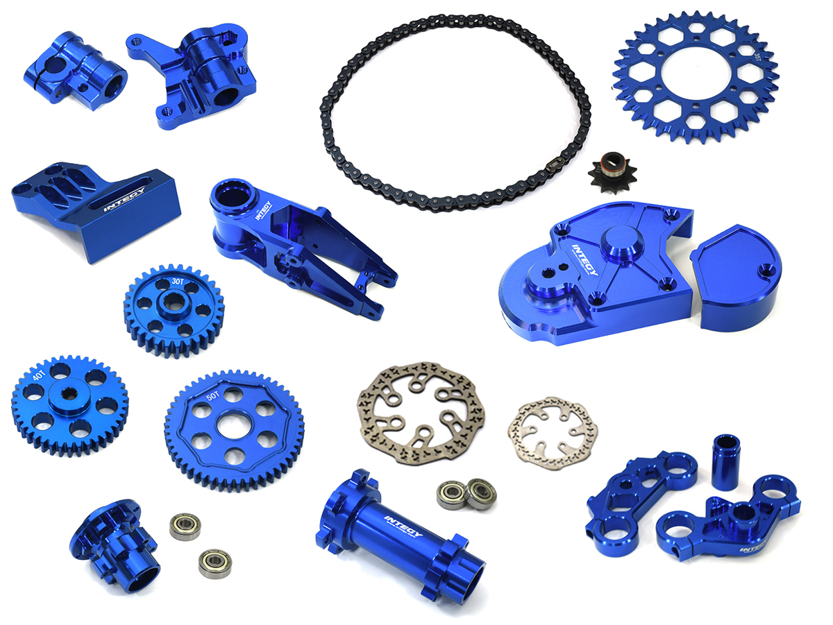 C33677BLUE Billet Machined Alloy Conversion Kit Combo D for Losi 1/4 Promoto-MX Motorcycle - Image 1