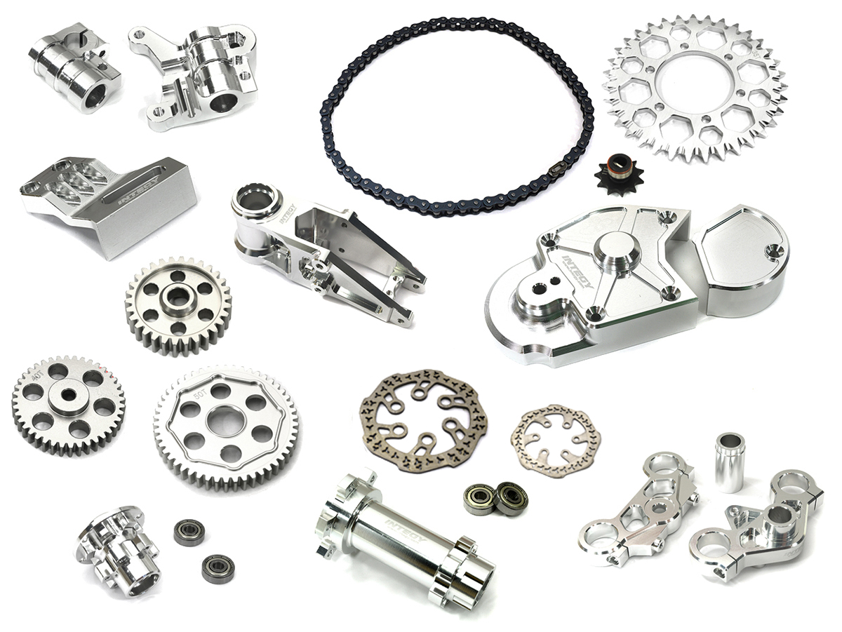 C33677SILVER Billet Machined Alloy Conversion Kit Combo D for Losi 1/4 Promoto-MX Motorcycle - Image 1