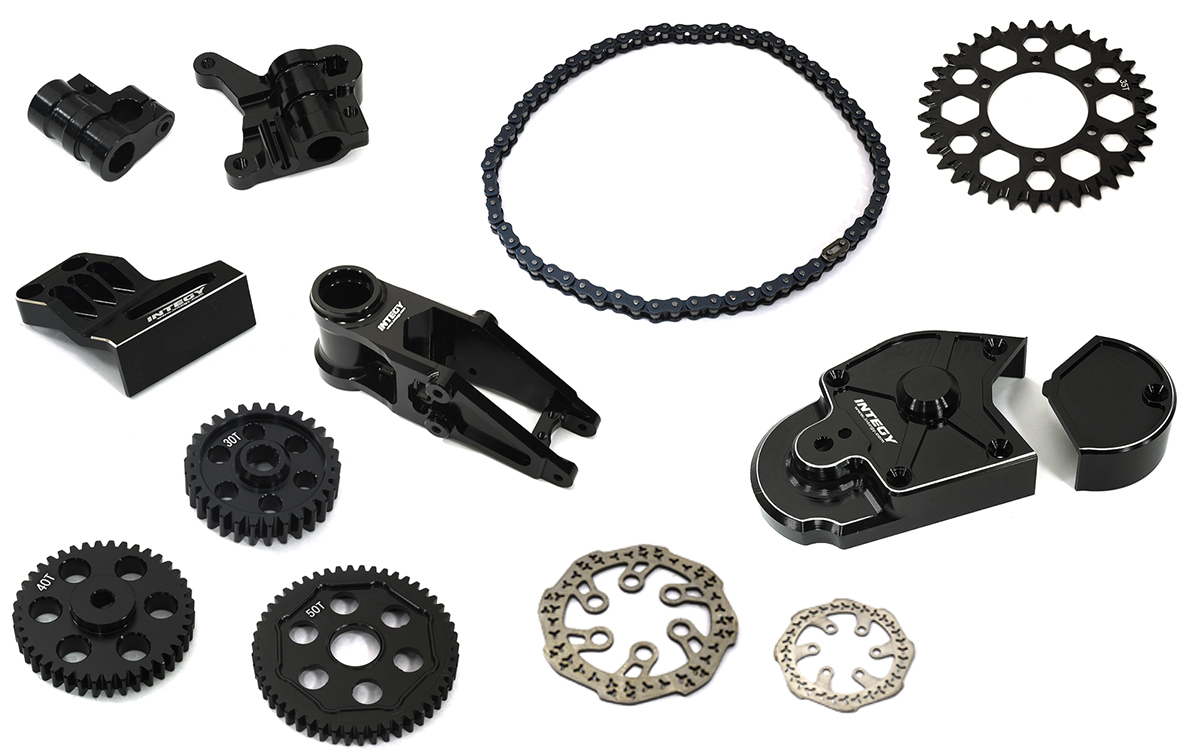 C33678BLACK Billet Machined Alloy Conversion Kit Combo E for Losi 1/4 Promoto-MX Motorcycle - Image 1