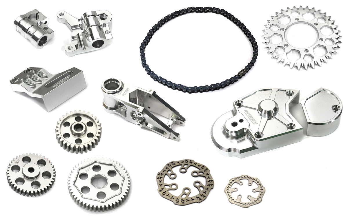 C33678SILVER Billet Machined Alloy Conversion Kit Combo E for Losi 1/4 Promoto-MX Motorcycle - Image 1